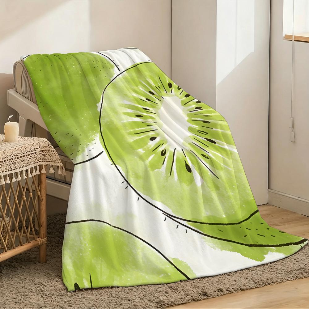fruit cute Throw Lightweight 240g Flannel Blanket Soft Skin-friendly for Summer Cooling