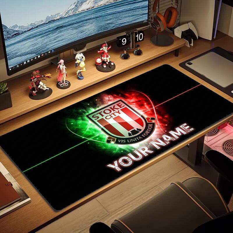 Stoke City Print Cushion Non-slip Laptop Tablet Big Mousepad XXL Mat Mini PC Playmat With Lock edge