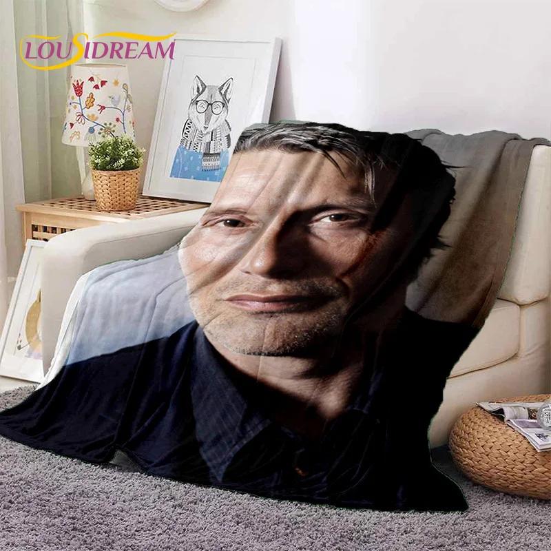 Мягкое фланелевое одеяло Mads Mikkelsen 3D Actor Star для кроватей, диванов, пикников, плед для отдыха на свежем воздухе, подарок