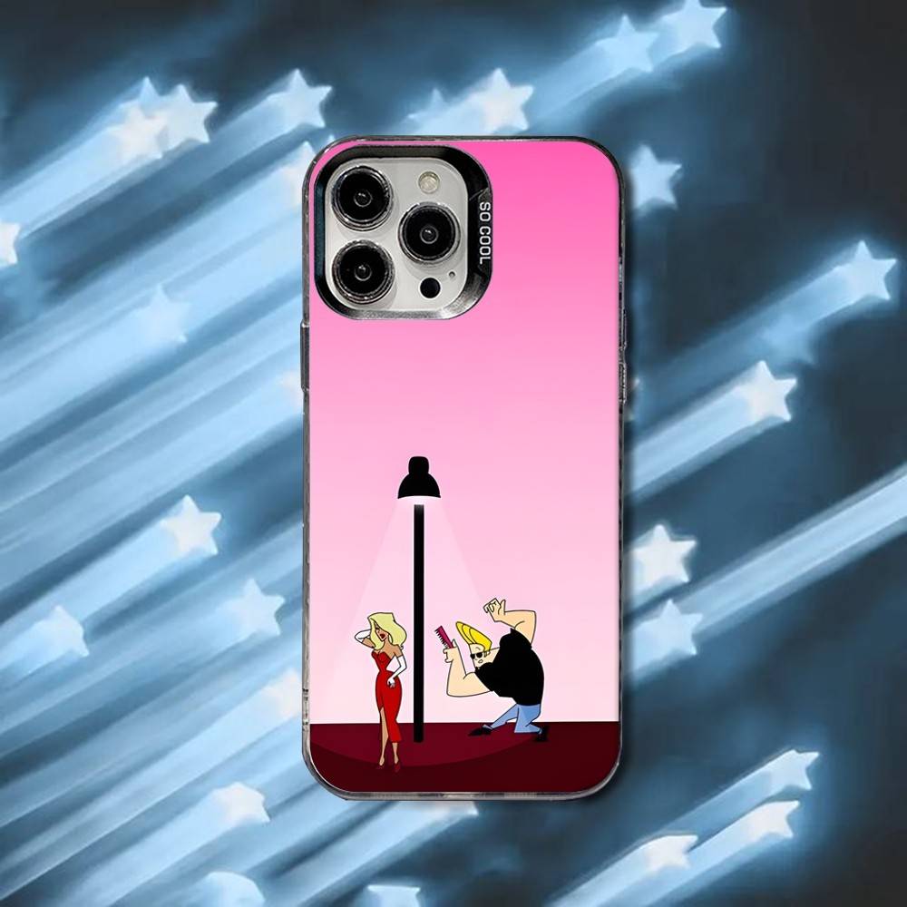 Мультяшный чехол для телефона Джонни Браво для iPhone 16,15,14,13,12,11,8,7,Pro,Max,Plus,Mini,XS,SE Черный Матовый Жесткий