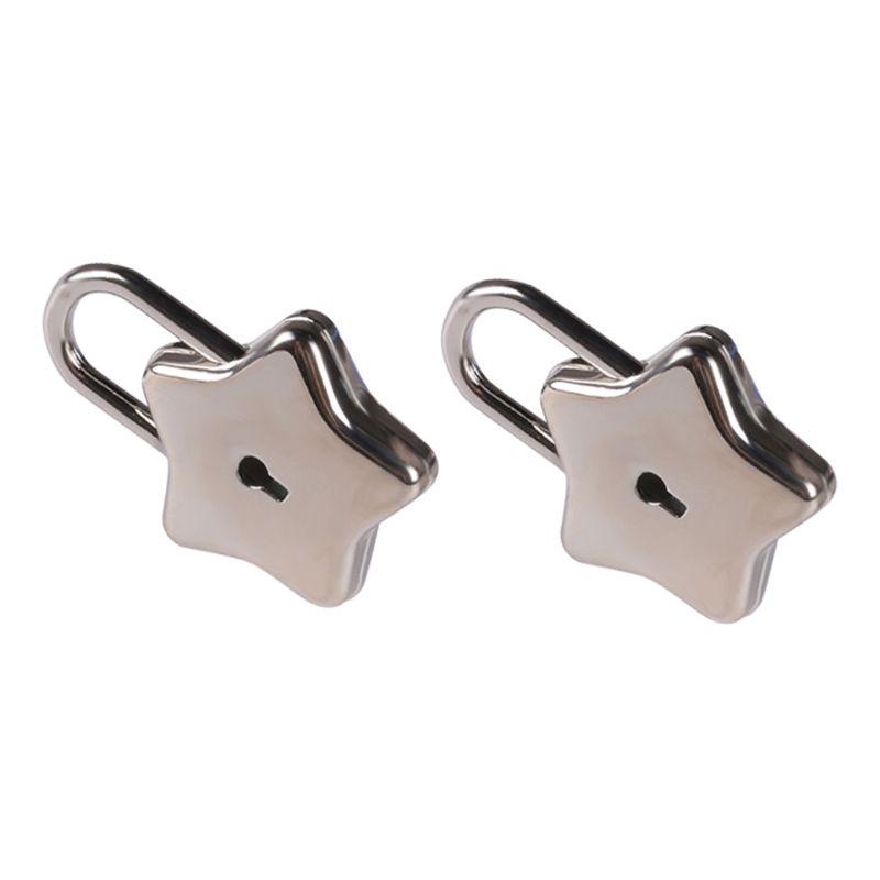 Small Metal Star Shaped Padlock Mini Lock with for Key for Jewelry Box Storage Box Diary Book