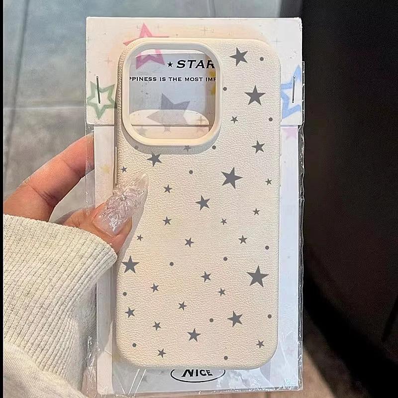 INS Серые Звезды Чехол для Мобильного Телефона Для iPhone 17 16 15 14 13 12 11 Pro Max Plus Ударопрочный Мягкий Силиконовый Бампер Задняя Крышка