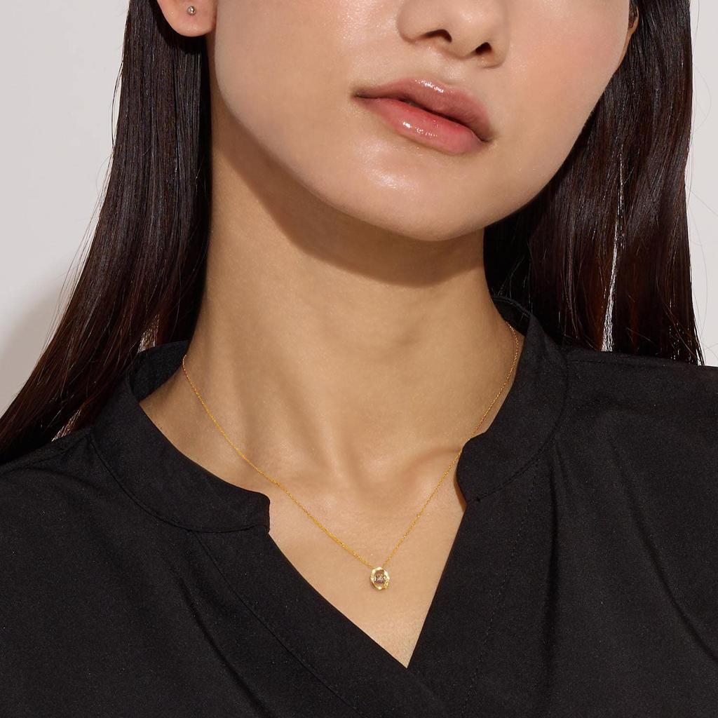 Бриллиантовое колье Золото 18 карат Танцующий овальный бриллиант [Lara Christie] 0,1 карата lpi51-0025-yg