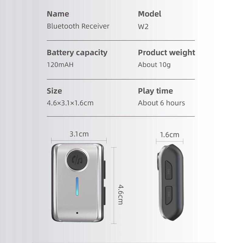 Адаптер приемника Bluetooth 5.3 с разъемами AUX 3,5 мм для автомобильных динамиков, беспроводной аудиоприемник A2DP, поддержка карт TF, автомобильная гарнитура Hands Free
