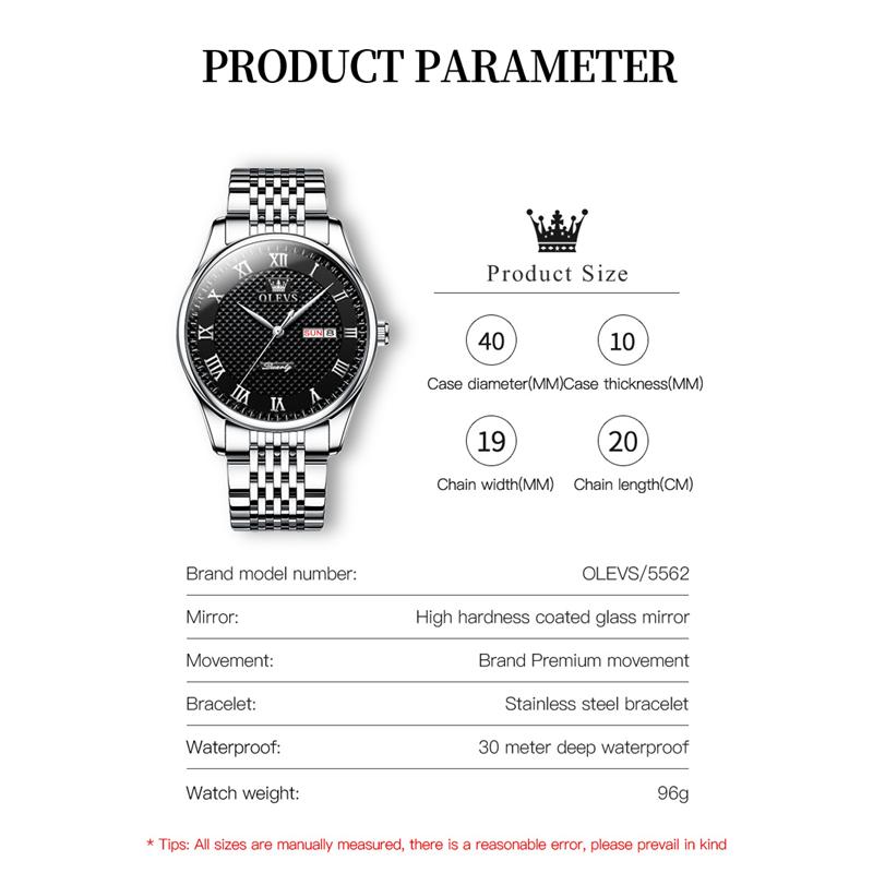 OLEVS 5562 с подарочной коробкой Roman Lelock Кварцевые часы Светящиеся мужские часы