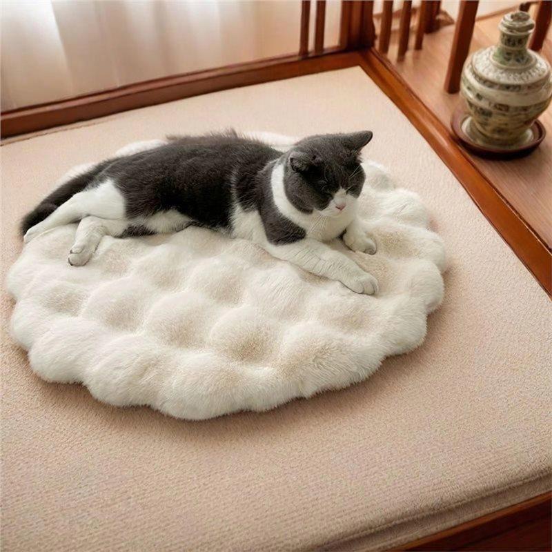 Dog Crate Cushion Round Anti Slip Machine Washable Warm Mat For Puppies Kitten For Camping Travel Shelter A
