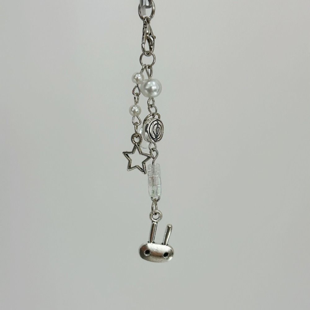 Подвесная веревка Y2k цепочка для сотового телефона милая девушка бисерный брелок кибер кролик телефон брелок сумка брелок