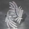 Huitan Gorgeous Bling Bling Crystal CZ Rings Lady Luxury Wedding Party Accessories Female Dainty Finger Jewelry for AnniversaryGood product
