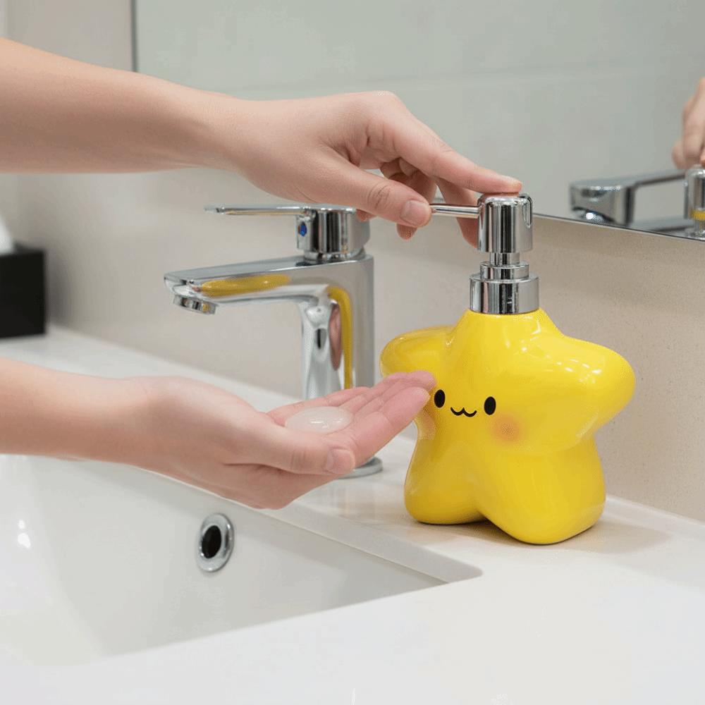 400ML Ceramic Soap Dispenser Cute Hand Sanitizer Bottle Foaming Soap Dispenser  Bathroom Use