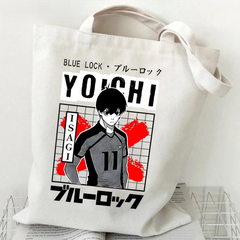 Сумки на плечо в стиле аниме для женщин, синяя сумка-тоут с принтом замка, многоразовые сумки для покупок, холщовые сумки