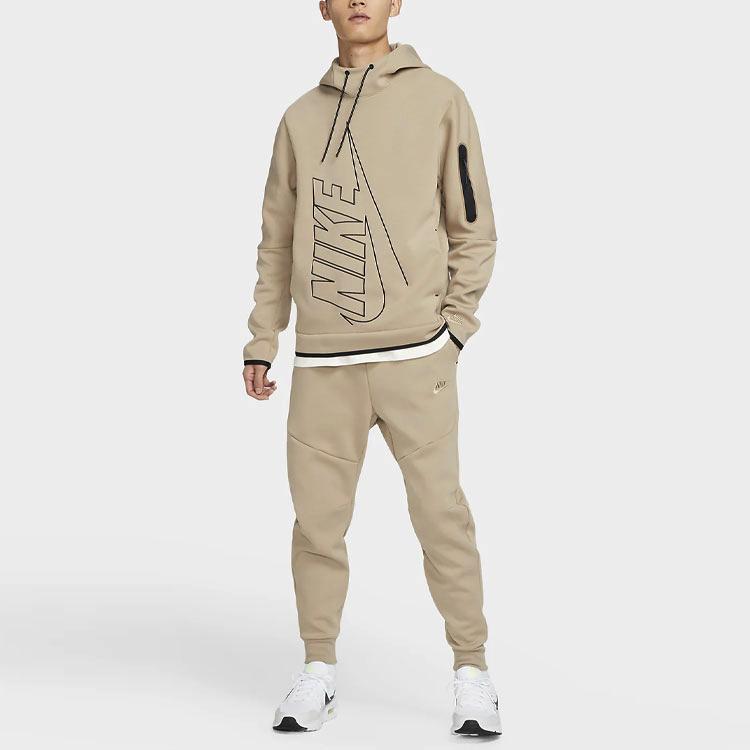 Nike Мужские спортивные штаны с вышитым логотипом и манжетами цвета хаки DX0582-247