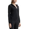 Fila Fitness Logo Knitted Hooded Long Sleeve Jacket Women Jackets Deep-Black A11W521503F-BK
