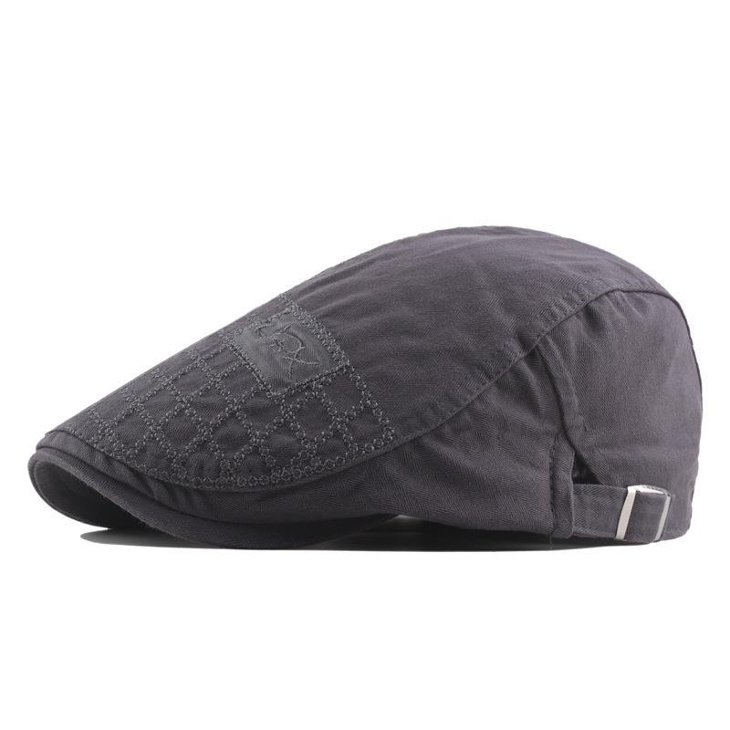 Men's beret for spring and autumn, with embroidered cotton baseball cap, European and American minimalist British style forward hat