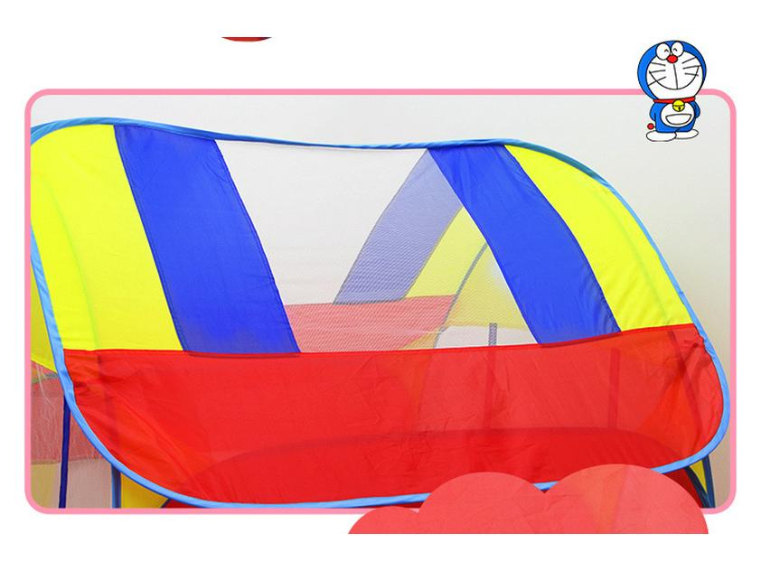 Foldable Indoor Play Tent with Basketball Hoop and Ball Pit for Kids
