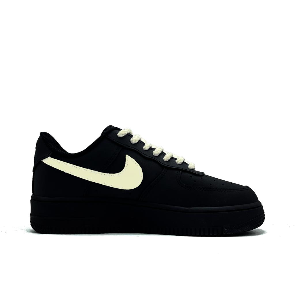 Nike Air Force 1 Star Leather Abrasion Resistant Low top Skateboard Shoes Unisex Black Yellow CW2288-001(Team1615-)