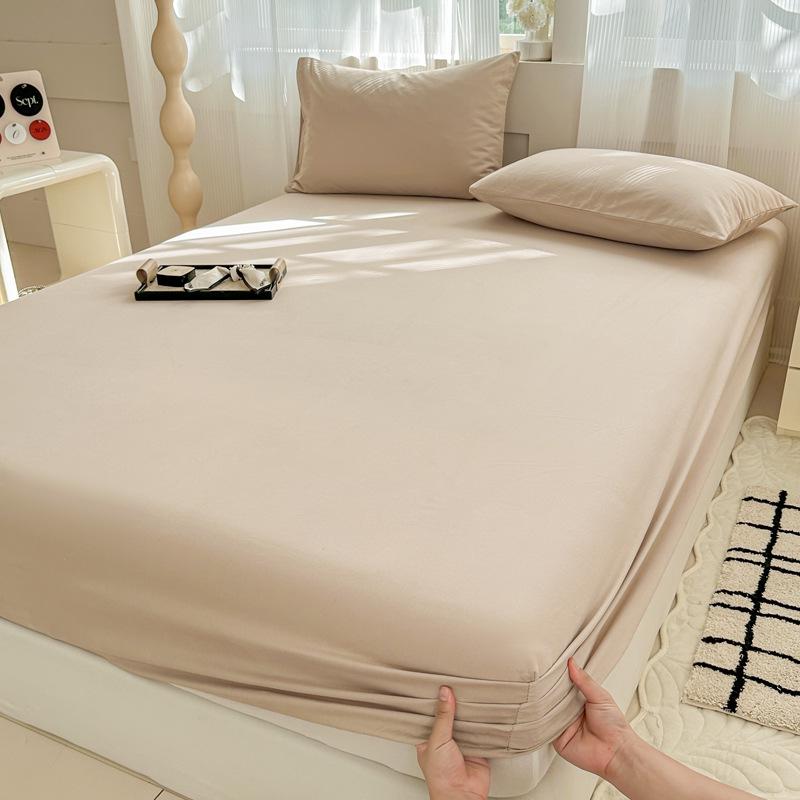 Осень/Зима Толстая Однотонная Хлопковая Фланелевая Простыня на Резинке и Пыльник