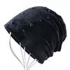 Winter Women Autumn Beanies Hats Cute Rhinestone Pearls Chain Beanie Girls Warm Soft Thick Hat