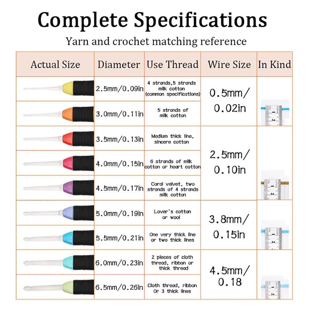 DIY Craft LED Light Crochet Knitting Needle Luminous ABS 2.5-6.5mm Crochet Hook Random Color Knitting Tool Household