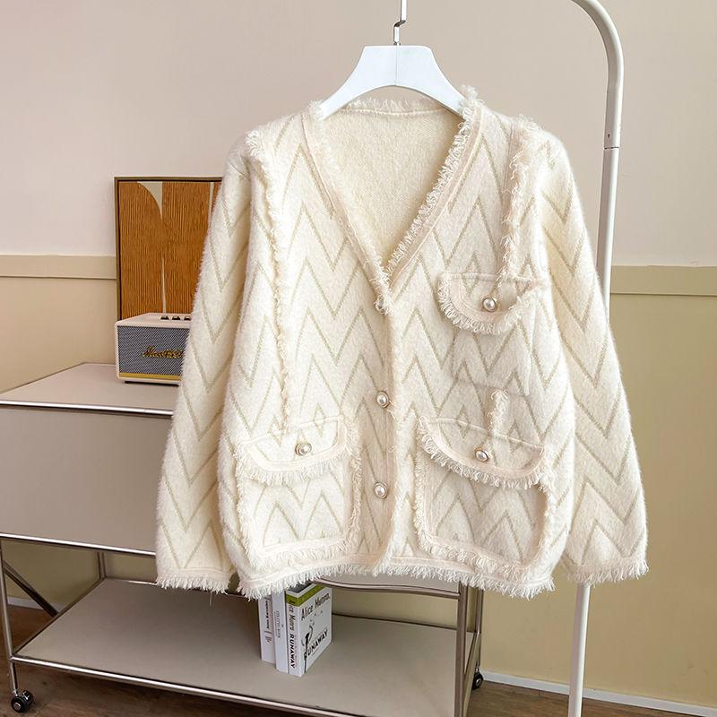 Мягкий и удобный трикотаж, женский свободный крой, кардиган, свитер, женская осенне-зимняя куртка