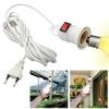 Вилка ЕС Патрон для лампы E27 Держатель Кабель питания 4 м E27 Подвесной светодиодный светильник Лампочки Патрон Кабель Адаптеры С выключателем