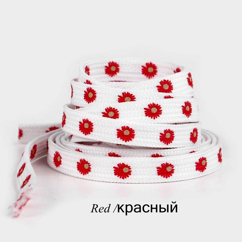 Шнурки "Маленькие ромашки" Мультяшный принт Модные Унисекс Плоские шнурки для обуви Шнурки для высоких кед из парусины Шнурки для кроссовок AF1 Спортивные шнурки