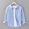 Весенне-летняя льняная рубашка с длинным рукавом, мужская повседневная хлопково-льняная рубашка, литературный мужской льняной топ