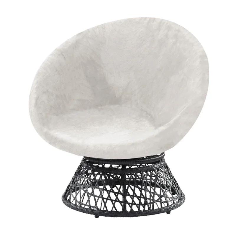 Чехол для стула Офисные стулья для дома Обеденные Эластичный Плюш Серебристая лиса Универсальная защита Круглый Кемпинг Спальня Отель Чехлы для дивана