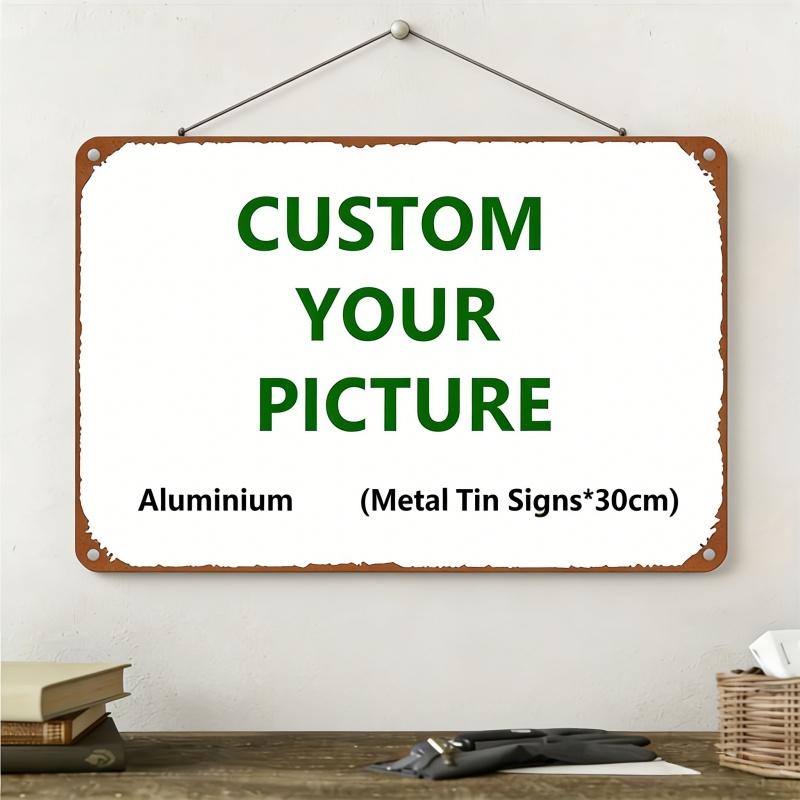 Custom Iron Tin Plaque Personalized Textpatterns Vintage Wall Decoration Durable for Indoor and Outdoor Use x Inches E
