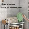 В наличии Кухонная полка для хранения из нержавеющей стали 304 Полка для тарелок и сушки Многофункциональная полка для тарелок Хранение тарелок и палочек для еды