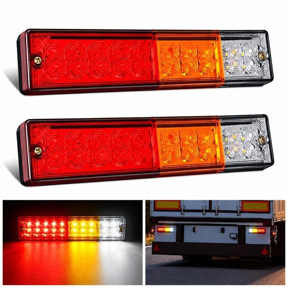 2Pcs 20 LED Rear Turn Signal Lights Red Lens Reverse Backup Lights LED Tail Lights For Caravan