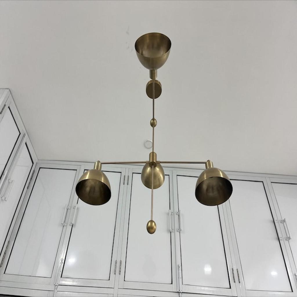 Люстра на 4 лампы, современный светильник из необработанной латуни, люстра в стиле середины века Stilnova, линейный светильник