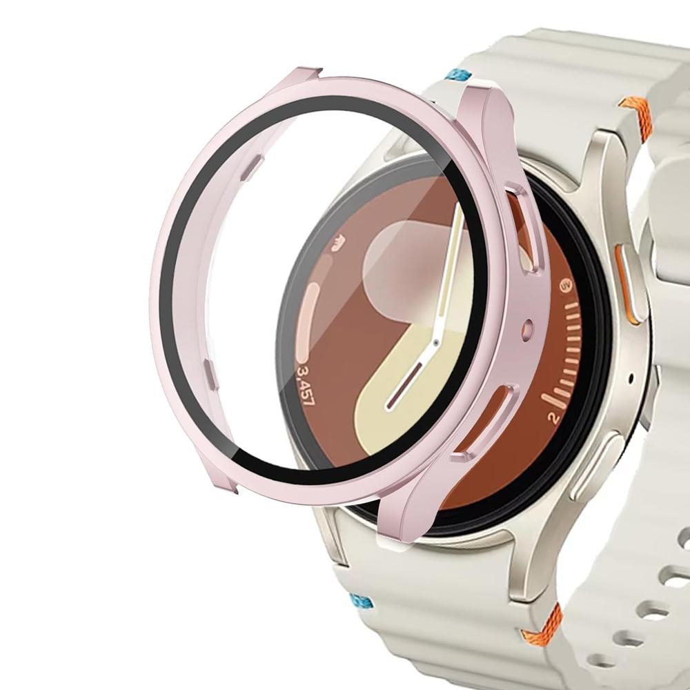 Чехол для Samsung Galaxy watch 7/6/5/4 44мм 40мм Защитный Полный экран Защитное закаленное стекло PC бампер Galaxy watch 7 Чехол