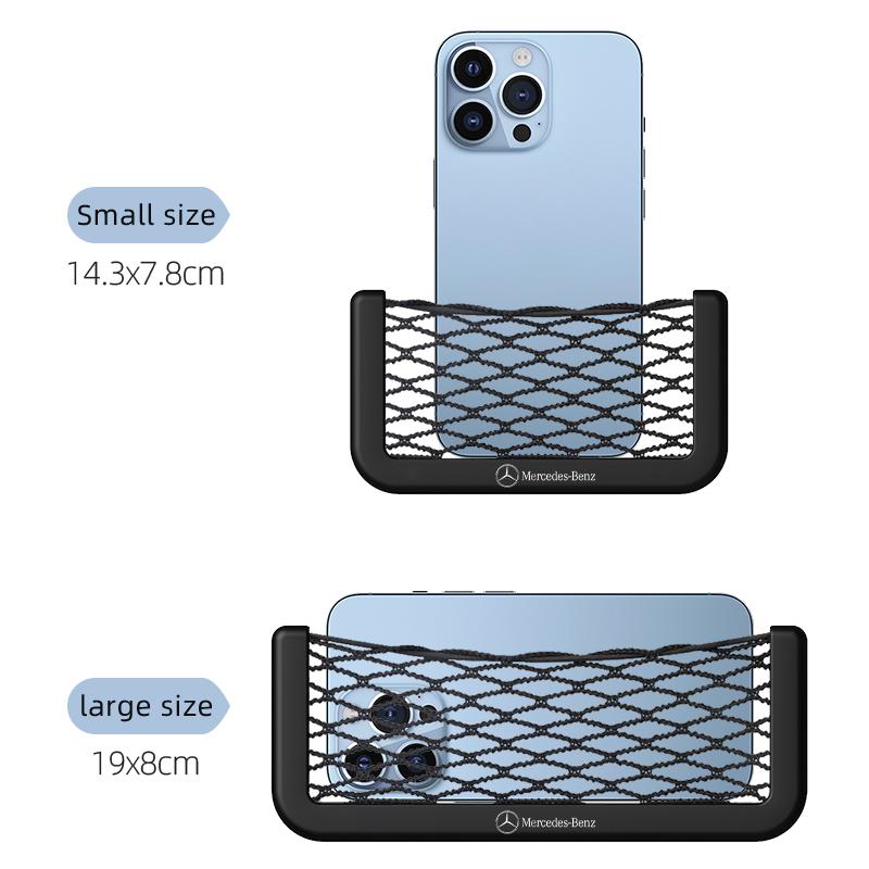 XUY2   1Pcs Car Storage Net Pocket Mesh Organizer Accessories For Mercedes Benz AMG Smart W205 C300 W203 W206 W108 W124 W126 W140 W168