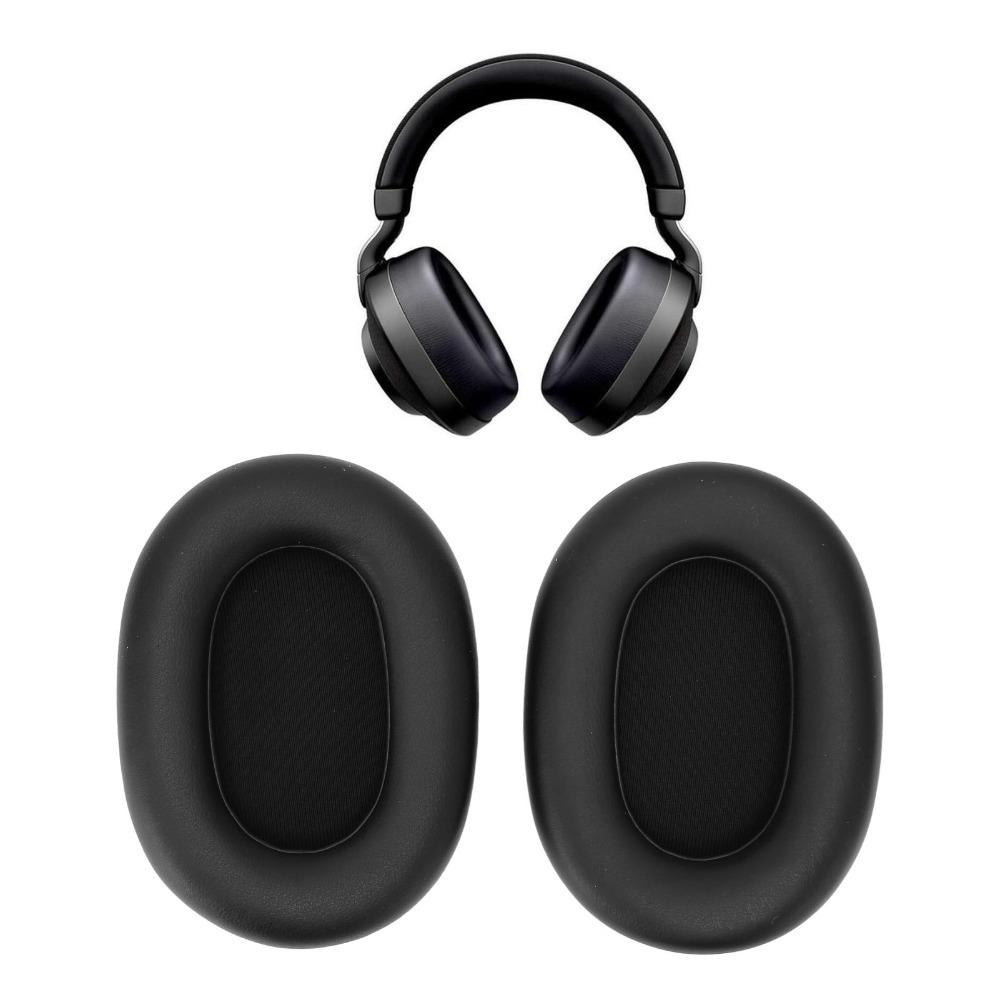 2PCS Black Replacement Ear Pads Leather Ear Covers for Elite 85h Wireless Headset Sound Equipment