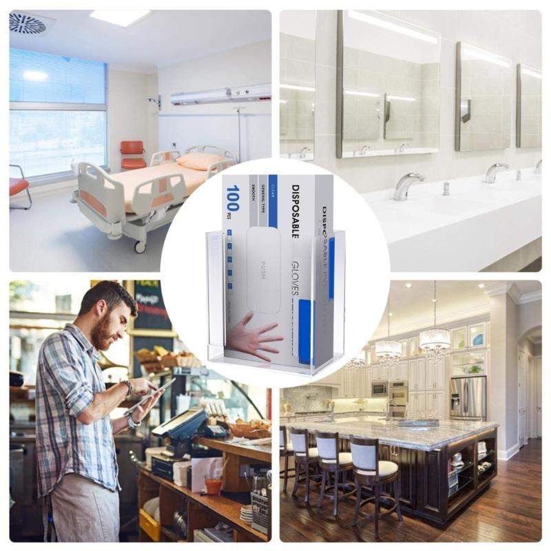 Настенный держатель для перчаток, экономящий место, прозрачный органайзер для перчаток, простой в установке диспенсер для одноразовых перчаток