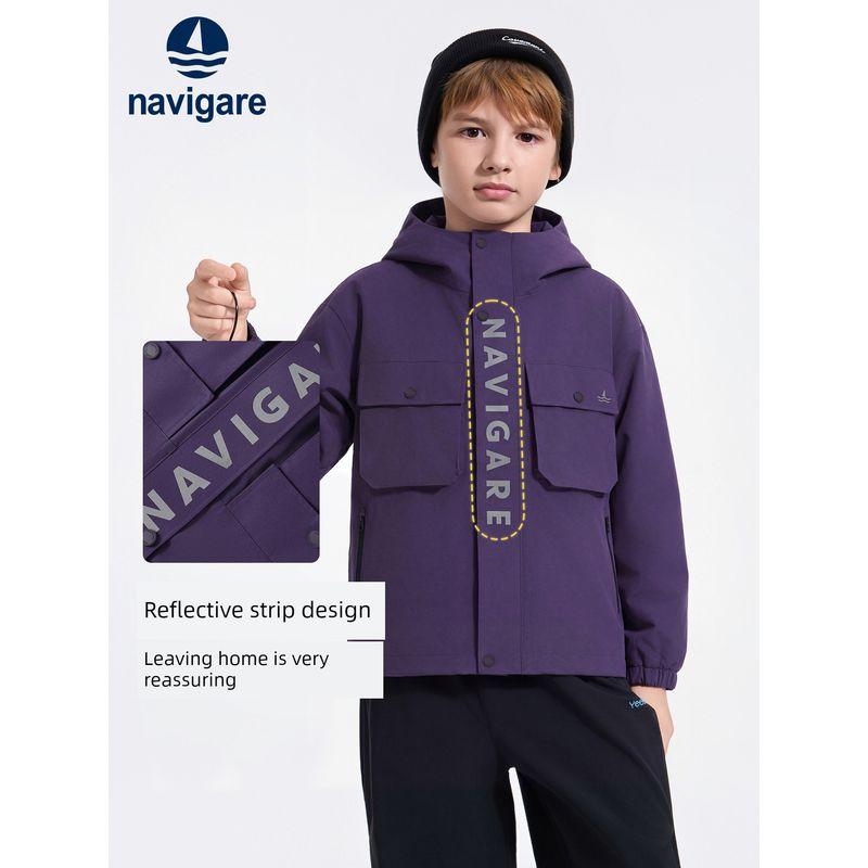 Navigare Italian Small Sailboat Children's Clothing Boys' Jacket 2026 Spring New Children's Outdoor Three-Proof Jacket