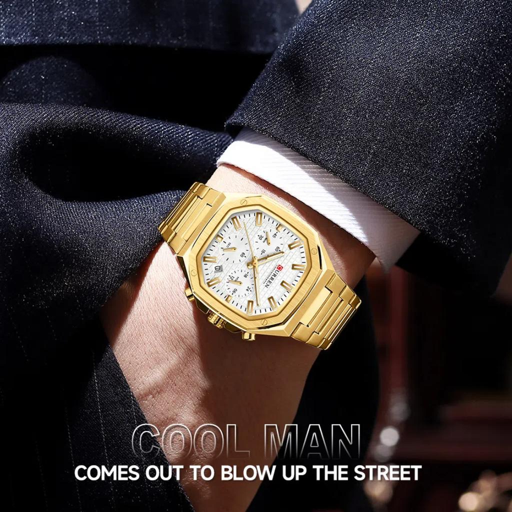 CURREN Luxury Square Sport Man наручные часы водонепроницаемые светящиеся кварцевые мужские часы из нержавеющей стали мужские часы