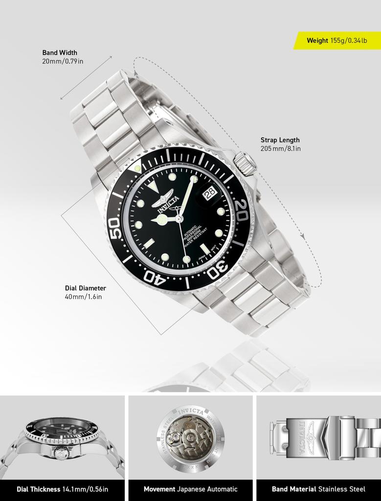 Мужские часы Invicta Pro Diver 8926 OB, официально импортированные, серебристые,