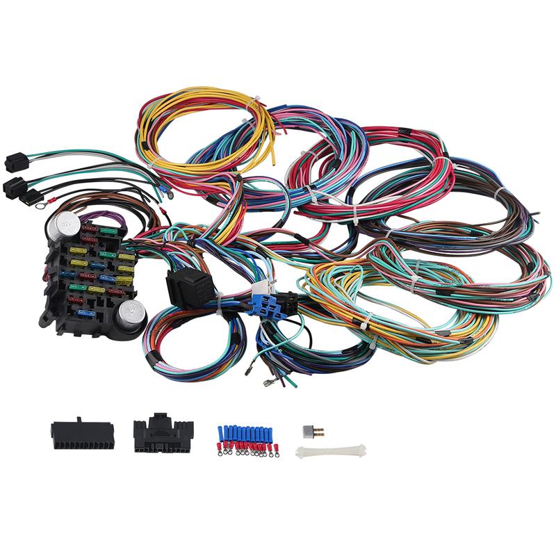21 Circuit Car Modification Wire Harness Universal For GM Ford And Mopar Engine Swaps Lights Door Locks Gauges Power Windows