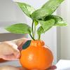 Creative Orange Hydroponic Vase - Ceramic Flower Arrangement for Desk & Living Room