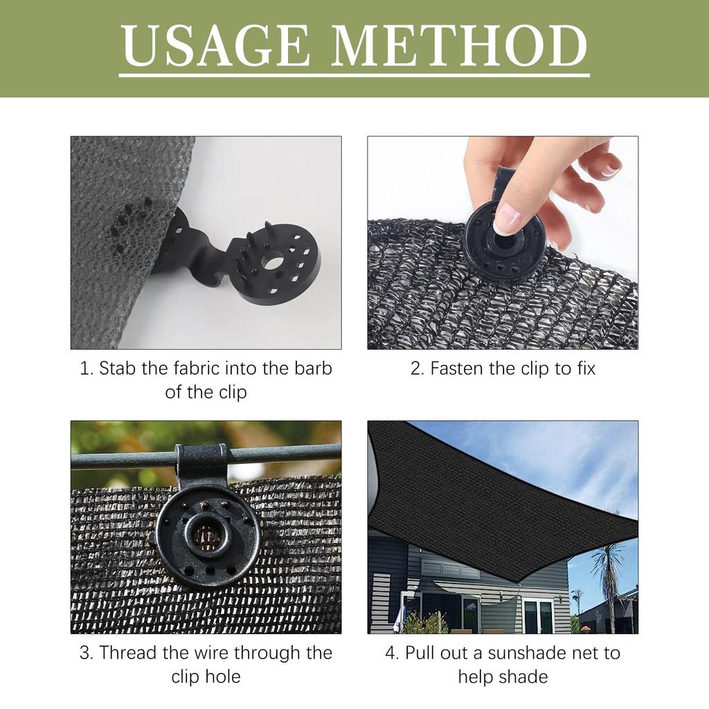 Прочная блокирующая ручка для теневой ткани, пластиковые зажимы для теневой ткани, зажим для фиксации теневой ткани для теплицы, зажимы для брезента, зажимы для ткани забора для садовой сетки