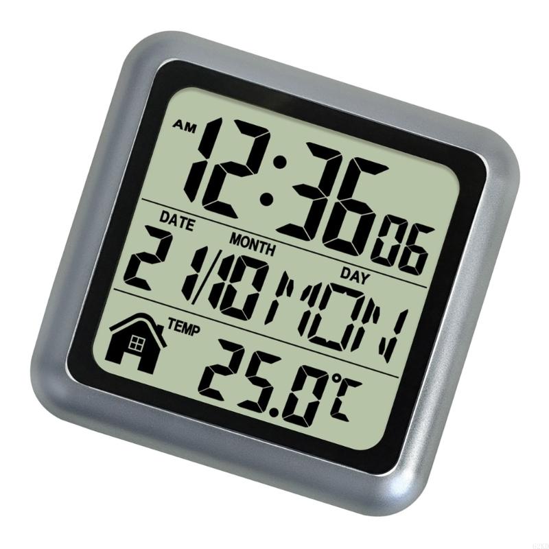 62KD Large Screen Digital Clock For Bathroom Shower Waterproof Temperature Display
