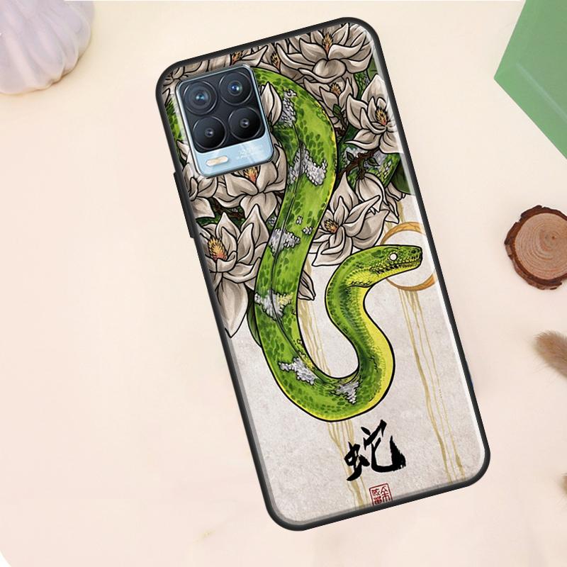 Чехол-арт с изображением змеи для Realme C67 C71 C63 C61 C55 C51 C53 C35 C65 C75 11 12 13 14 Pro Plus GT6 GT7 15 Pro