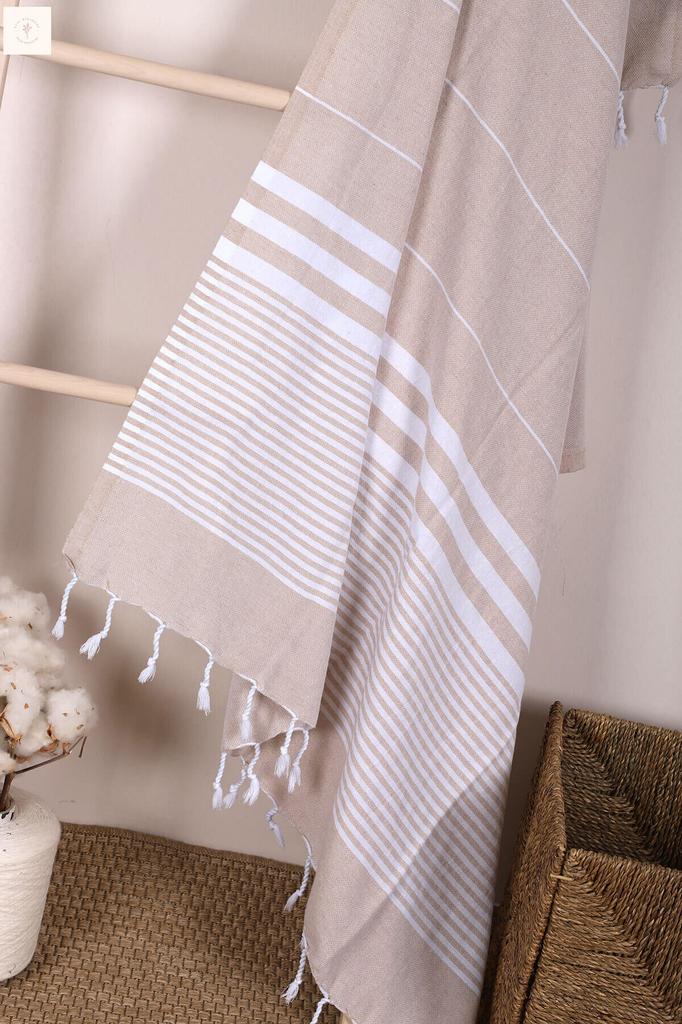 Мягкое банное пляжное полотенце из 100% хлопка в полоску, пештемаль, 100х180 см.