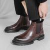 Winter Retro Men Business Chelsea Leather Boots Men Boots Casual Thick-soled Anti-slip Brand Training Boots Social Boots Men