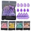12PCS Mini Triangle Velvet Powder Puff Washable Finger Air Cushion Puffs Lightweight Beauty Eggs Dry Wet Dual Use Makeup Tool