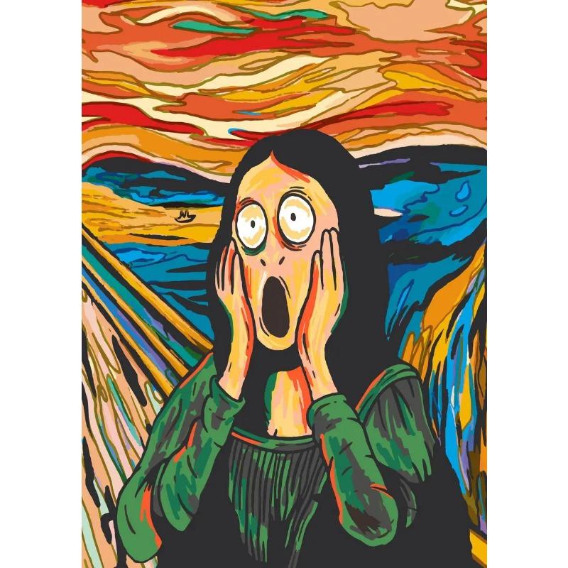 Знаменитая картина на холсте Эдвард Мунк Крик Абстрактные смешные постеры и принты Настенное искусство Картина с кошкой и собакой для спальни Домашний декор