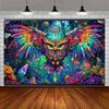 2D Flat Printing Dreamcatcher Owl Backdrop for Spiritual and Bohemian Photoshoot