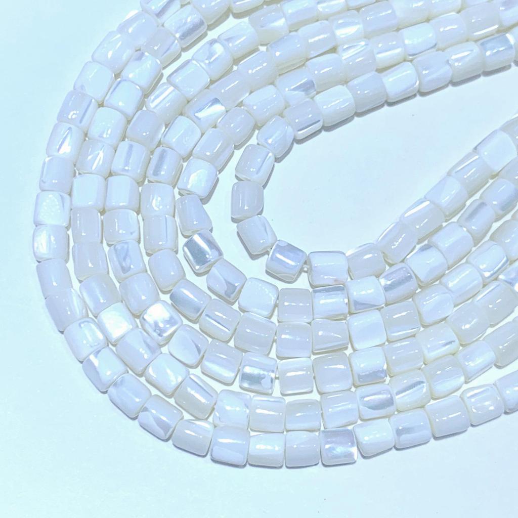 Натуральный перламутр Цилиндрические бусины 6 мм 8 мм, белые бусины в форме ракушки, свободные бусины для изготовления ювелирных изделий