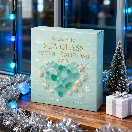 Адвент-календарь из морского стекла «Дружба» 24 дня Акриловое украшение с океаном